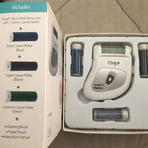 NEW/NEVER USED: Emjoi Micro-Pedi Nano pedicure device w/extra coarse rollers